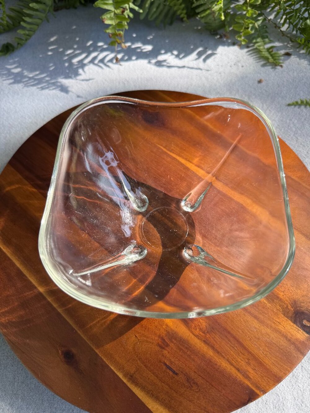 Swedish Modern Clear Glass Bowl by Anchor Hocking